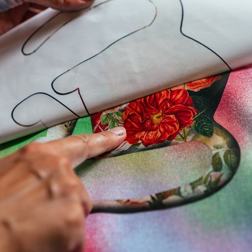 Transferový obrázek na textil Cadence, 25x35 cm - Květinová kočka