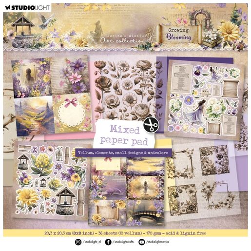 Kreativní blok Studio Light "Growing & Blooming", 20,3x20,3 cm, 36 l.
