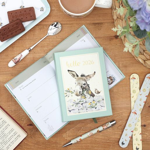Týdenní diář 2026 Wrendale Designs, A6 - Oslík