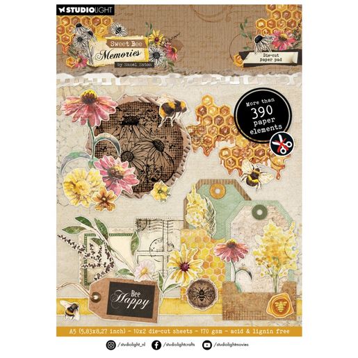 Blok s papírovými výseky Studio Light "Sweet Bee Memories", A5, 20 l.