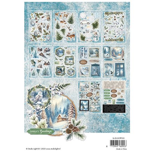 Blok s papírovými výseky Studio Light "Winter Wonderland", A5, 20 l. - Zima se zvířátky