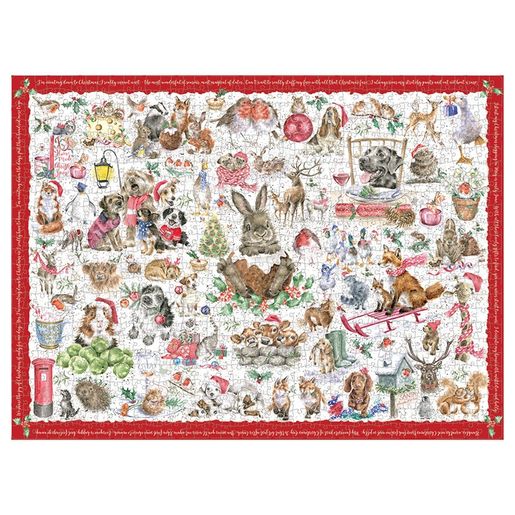 Puzzle Wrendale Designs "Country Set Christmas", 1000 dílků - Vánoční