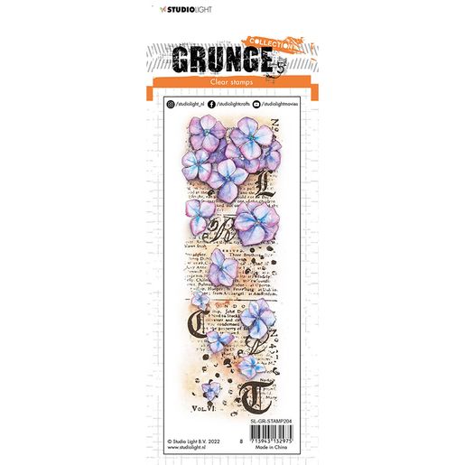 Gelové razítko Studio Light "Grunge", 21x7,4 cm - Hortenzie