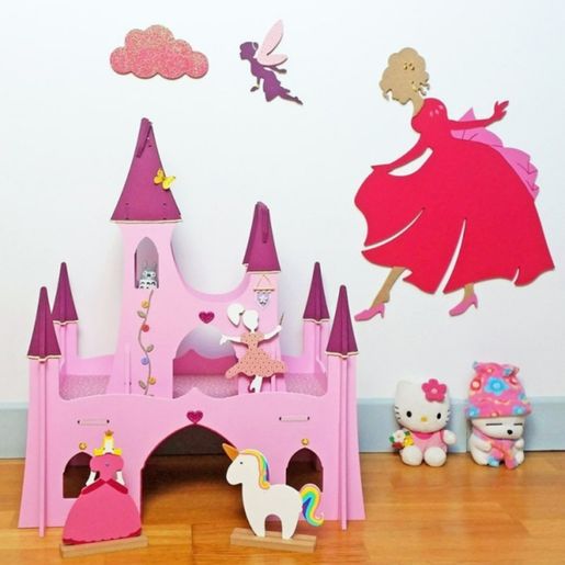 Dřevěný výřez k dekoraci Gomille, 15 cm - Víla s drdolem