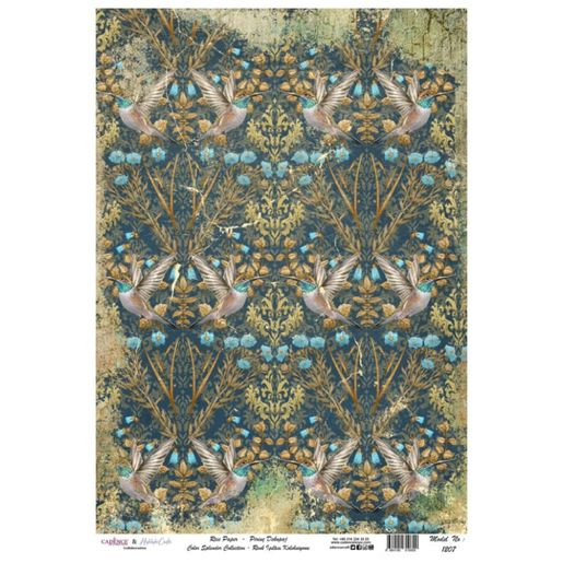 Rýžový papír Cadence - Pozadí s kolibříky - VYBERTE VELIKOST