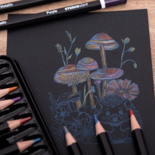 Metalické pastelky Studio Light, 12 ks