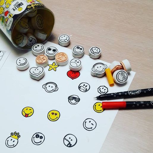 Razítka Aladine Stampo Smiley, 38 ks - Smajlíci