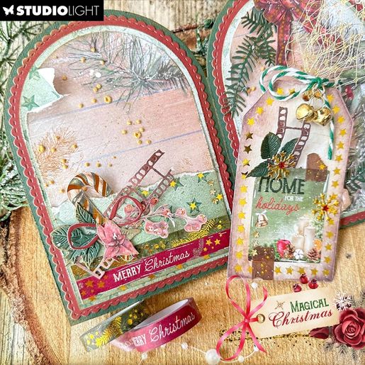 Samolepky Studio Light "Magical Christmas", DL, 4 l. - Vánoční přání