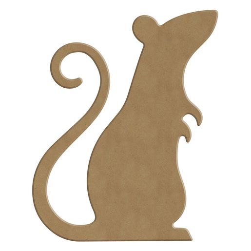 Dřevěný výřez k dekoraci Gomille, 13x16 cm - Krysa na zadních