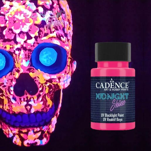 Svíticí UV barva na textil Cadence Midnight Shine, 50 ml - VYBERTE ODSTÍN