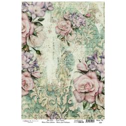 Rýžový papír Cadence - Růže v ornamentu - VYBERTE VELIKOST