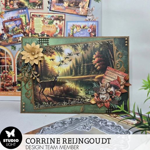 Papírové květiny Studio Light, 25 ks - kraftové