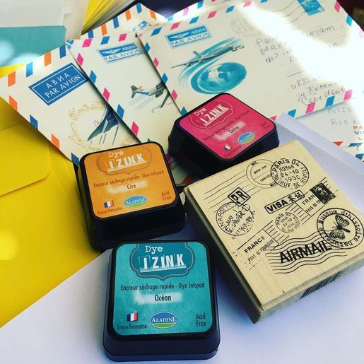 Razítkovací polštářek Aladine Izink Dye - cire, oranžový
