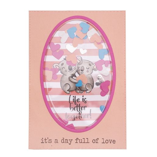 Vyřezávací šablony na chrastidlo Studio Light, 5 ks - Ovály a srdíčka