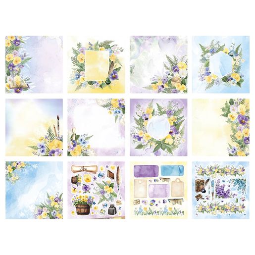 Kreativní blok Studio Light "Violet Musings", 15x15 cm, 36 l. - Fialkové sny