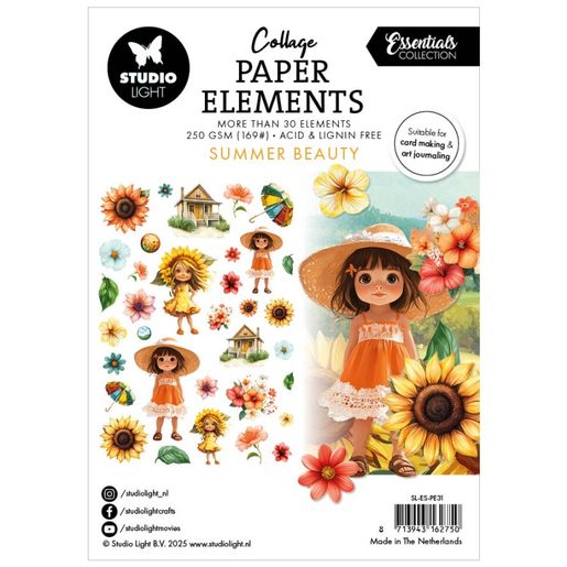 Papírové výseky Studio Light "Summer Beauty", 34 ks - Rozkvetlé léto
