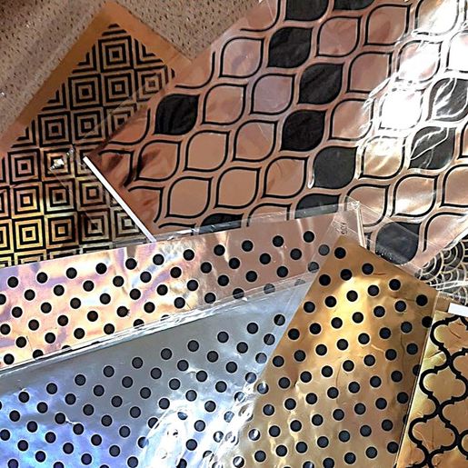 Transferový obrázek na textil Cadence, A3 - Měděné kosočtverce