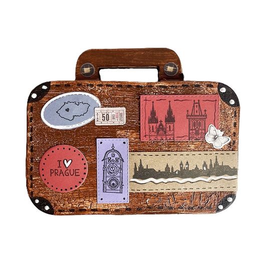 Kartonový kufřík PappArt k dotvoření, 16x12x5 cm - malý