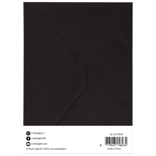 Přání a obálky Studio Light, 5"x7" (12,7x17,8 cm), 10 ks - černé