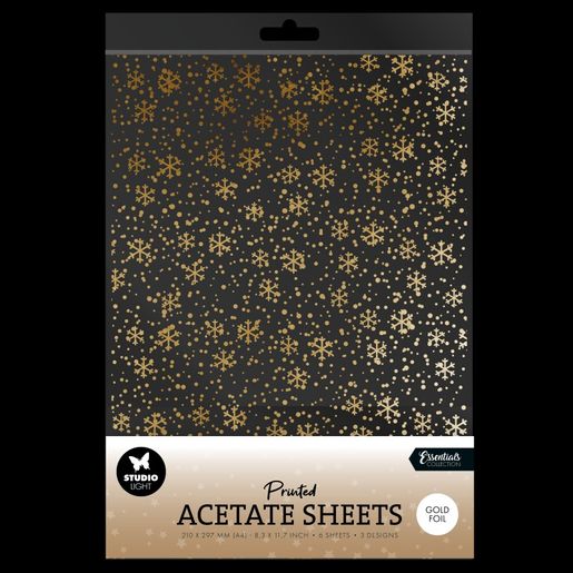 Acetátová fólie Studio Light, A4, 6 ks - Zlaté vločky
