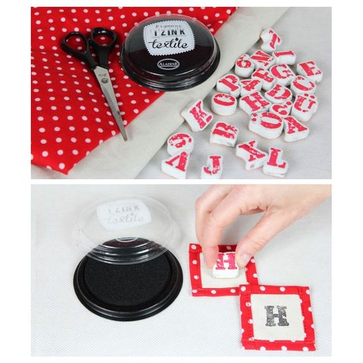 Razítka na textil Aladine Stampo Textile, 45 ks - Abeceda