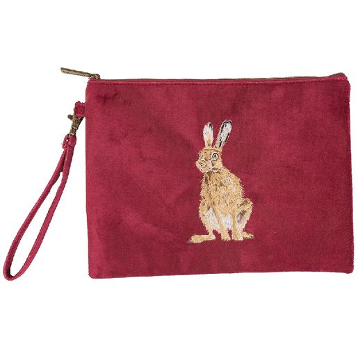 Vyšívaná kosmetická taška Wrendale Designs "Golden Hour" - Zajíc