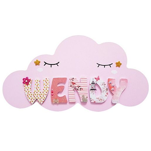 Dřevěný výřez k dekoraci Gomille, 8 cm - Abeceda - VYBERTE PÍSMENO