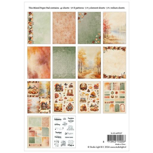 Kreativní blok Studio Light Mixed Paper Pad, A5, 42 l. - Povedený podzim