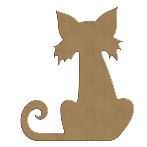 Dřevěný výřez k dekoraci Gomille, 14x16 cm - Halloweenská kočka