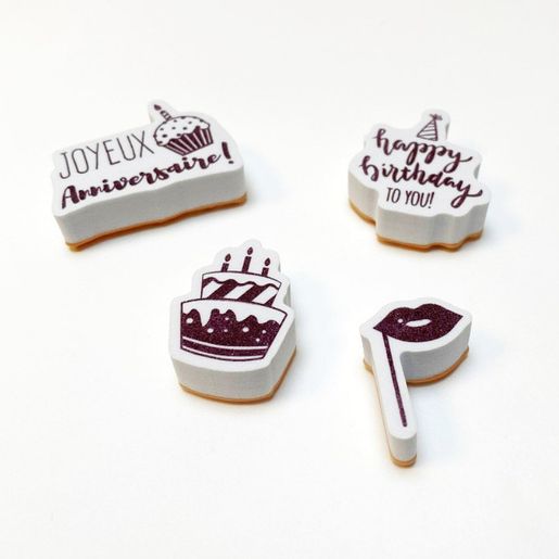 Razítka Aladine Creative Stamp, 35 ks - Narozeniny