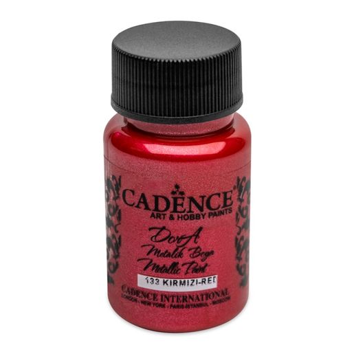 Metalická akrylová barva Cadence Dora Metallic, 50 ml - red, červená