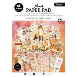 Kreativní blok Studio Light Mixed Paper Pad, A5, 42 l. - Lesní podzim