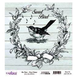 Rýžový papír Cadence, 30x30 cm - Ptačí písnička