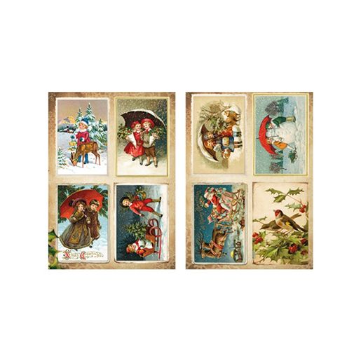 Blok s papírovými výseky Studio Light "Vintage Christmas", A5, 20 l. - Vánoční nostalgie