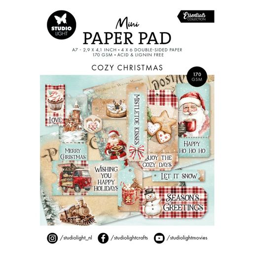 Mini kreativní blok Studio Light "Cozy Christmas", A7, 24 l. - Vánoční cukroví