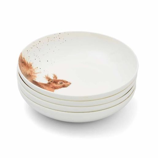 Porcelánové misky na těstoviny Wrendale Designs, 4 ks - Polní a lesní zvířata