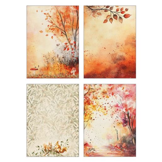 Kreativní blok Studio Light Mixed Paper Pad, A5, 42 l. - Lesní podzim