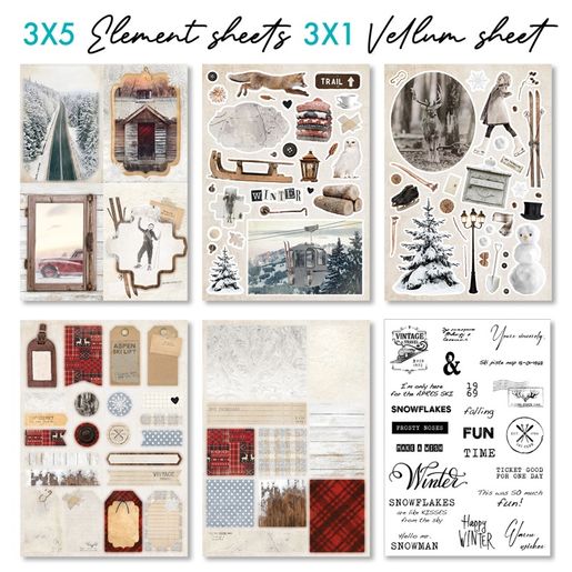Kreativní blok Studio Light Mixed Paper Pad, A5, 42 l. - Zimní nostalgie