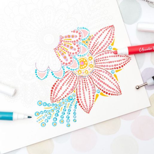 Omalovánky Studio Light, 20,3x20,3 cm, 20 l. - Tečkované mandaly