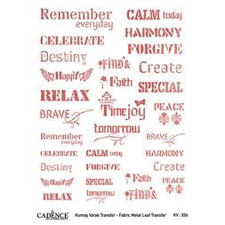 Transferový obrázek na textil Cadence, A3 - Měděné nápisy 2