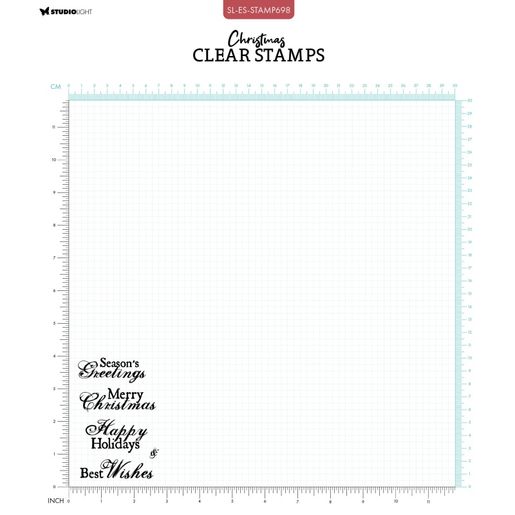 Gelová razítka Studio Light, 5 ks - Vánoční pozdravy