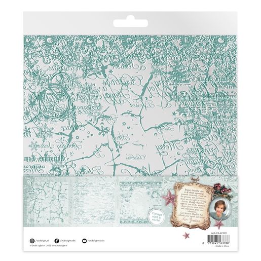 Acetátová fólie Studio Light "Christmas Blush“, 6 ks - Bílé a mátové Vánoce