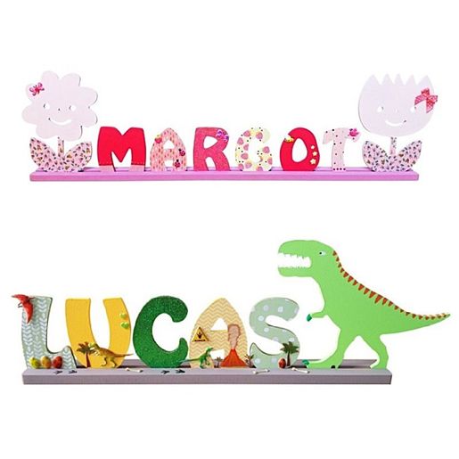 Dřevěný výřez k dekoraci Gomille, 8 cm - Abeceda - VYBERTE PÍSMENO