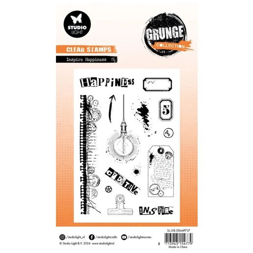 Gelová razítka Studio Light "Grunge", 6 ks - Vintage žárovka