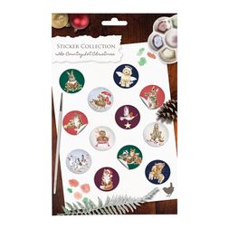 Samolepky Wrendale Designs "The Country Set Christmas", 144 ks - Vánoční zvířata