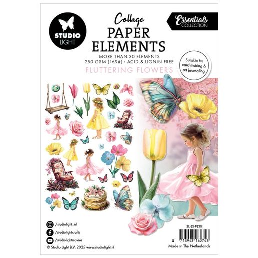 Papírové výseky Studio Light "Fluttering Flowers", 35 ks - Květy a motýli
