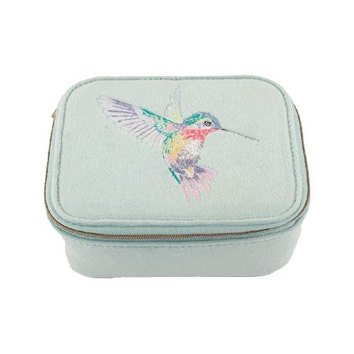 Vyšívané cestovní pouzdro na šperky Wrendale Designs "Wisteria Wishes" - Kolibřík