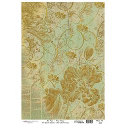 Rýžový papír Cadence - Novinový ornament - VYBERTE VELIKOST