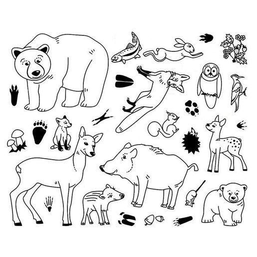 Dětská razítka Aladine Stampo Minos, 28 ks - Lesní zvířátka