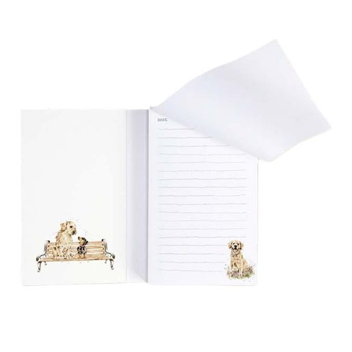 Poznámkový blok Wrendale Designs "Golden Moments", 140 l., linkovaný  - Zlatý retrívr